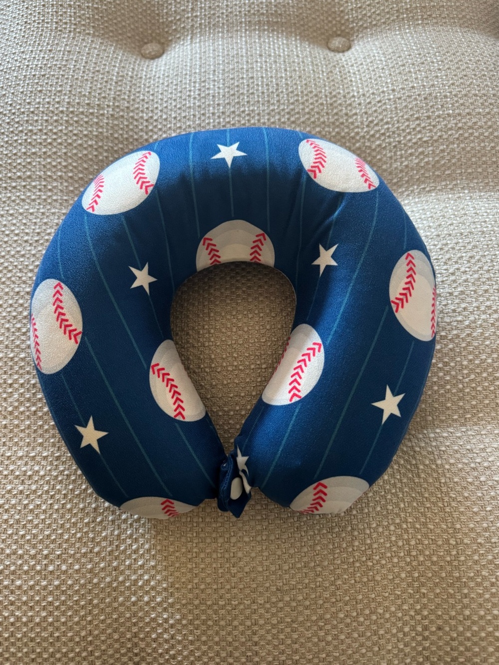 Baseball Print Travel Neck Pillow